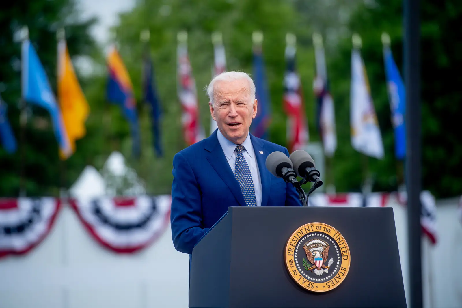 President Joe Biden speaking at Gas South District during a special event