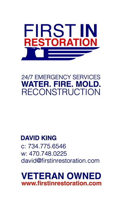 First In Restoration Business Card