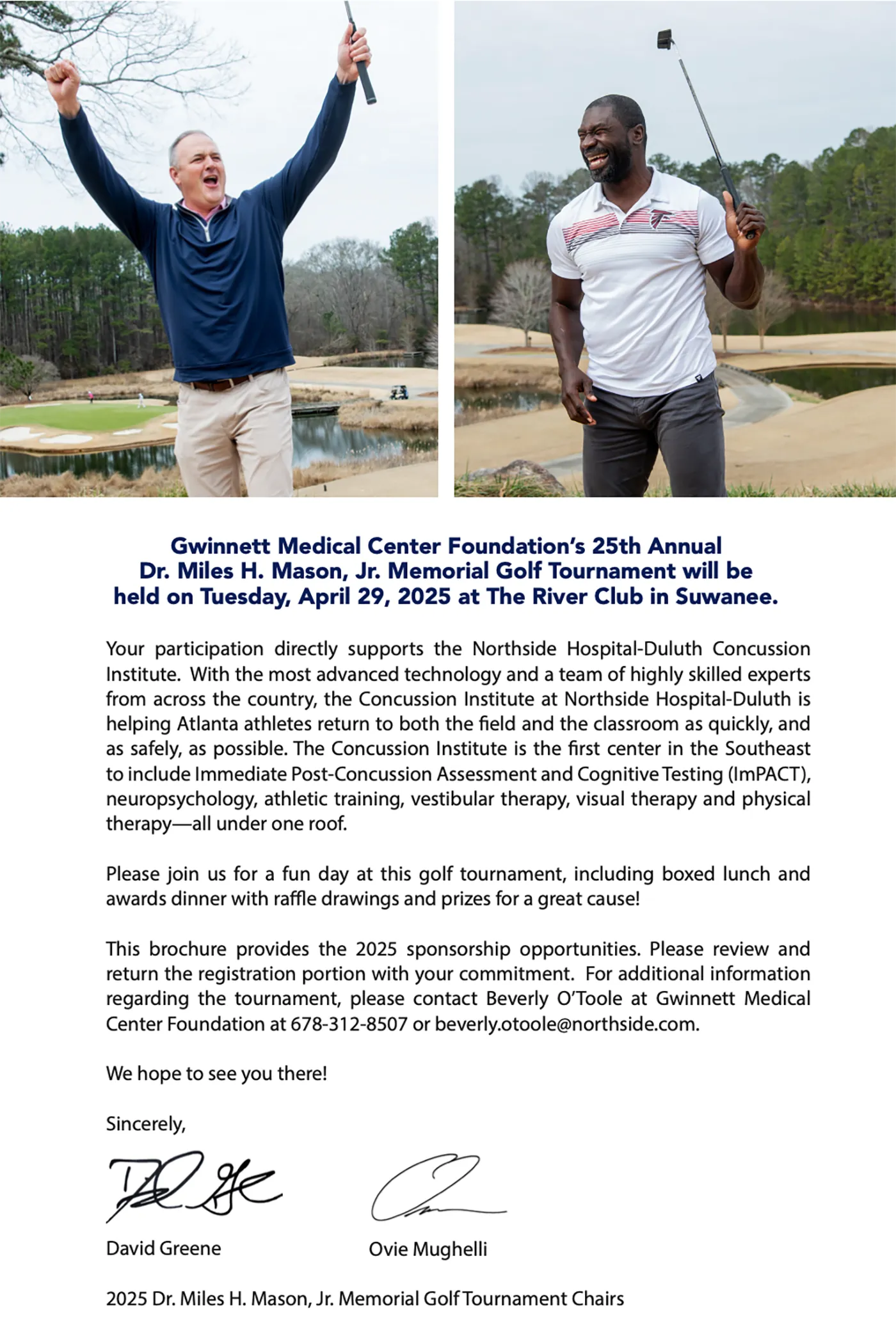 Promotional personality photography created for Northside Hospital Foundation’s annual golf tournament